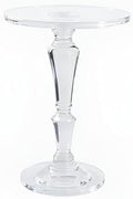 Clear Acrylic Round End Side Table Minimal Modern Accent Nightstand by LIKENOW