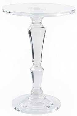 Clear Acrylic Round End Side Table Minimal Modern Accent Nightstand by LIKENOW