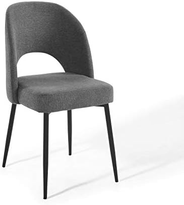 Modway Rouse Upholstered Fabric Side Black Charcoal - Image 4