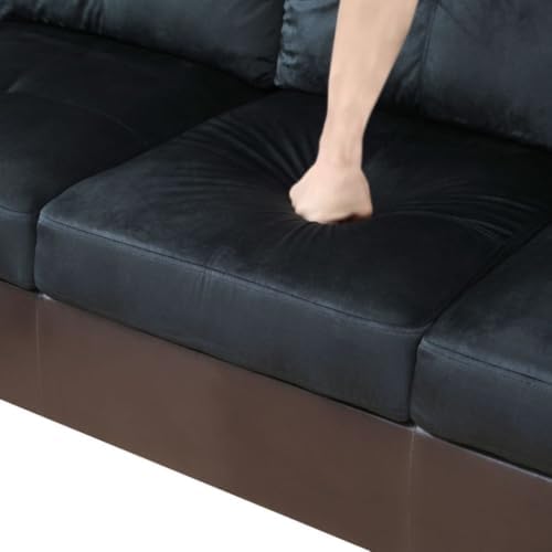 L-Shaped 3-Piece Lint and PVC Sofa - Image 6
