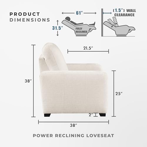 Lexicon Modern Power Double Recliner Loveseat - Image 5