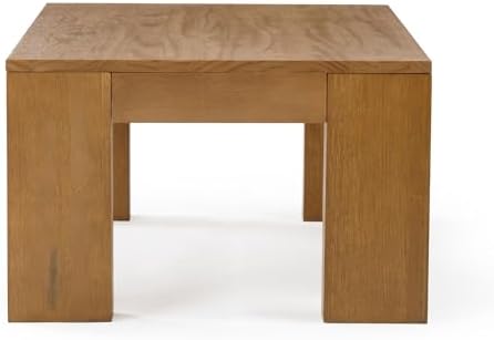 Plank+Beam Modern Coffee Table, 48 Inch, Rectangular, Pecan Wirebrush - Image 5