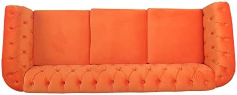 LEVNARY Velvet Chesterfield Sofa, Classic Tufted Upholstered Couch, Modern 3 - Image 4