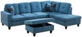 L-Shaped 3-Piece Flannel Sofa by UOCFYK