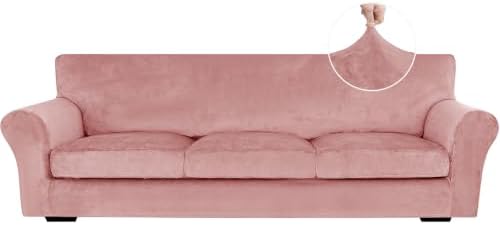 XINEAGE 4-Piece Velvet Oversize Sofa Cover, Couch Covers by XINEAGE