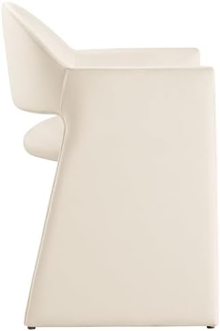 Modway Talia Performance Velvet Dining Armchair in Alabaster - Image 6