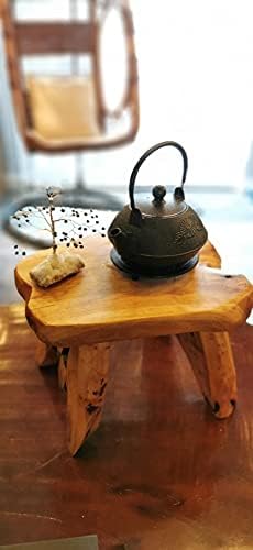 Natural Tree Stump Stool Live Edge Cedar Wood Plant Stand, Garden Bench - Image 7