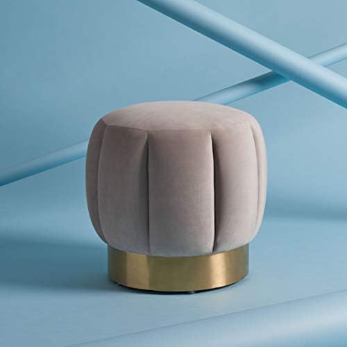 Safavieh Couture Collection Maxine Pale Taupe Velvet and Gold Channel Tufted - Image 6