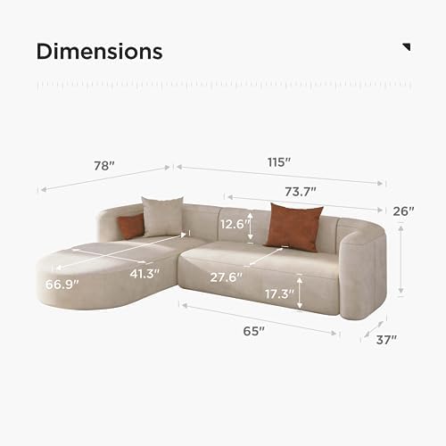 Acanva Mellow Modern Tight Curved Back Velvet Sofa - Image 2