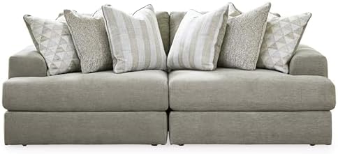 Signature Design by Ashley Deep Seat Modular Sectional Loveseat, Ash Gray by Unknown