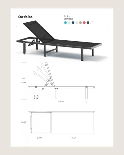 Outdoor Lounge Chair Set of 4, Aluminum Pool Lounge Chairs - Image 2