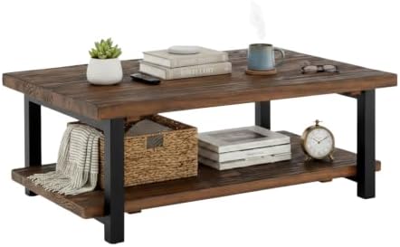Alaterre Furniture Pomona Solid Wood Coffee Table, Rustic Brown by AlaterreFurniture