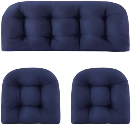 3 Pieces Waterproof Wicker Furniture Cushions Set by ChairCushions