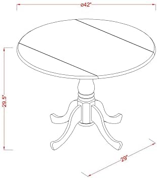 East West Furniture DMT-MAH-TP Dublin Kitchen Table - Image 3