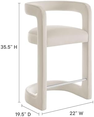Modway Winslow Performance Velvet Counter Stool - Image 3