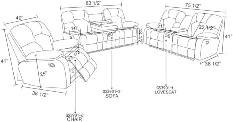 Manual Breathing Leather Reclining Sofa, Leather Recliner Couch, Comfortable - Image 3