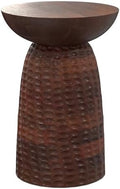 SIMPLIHOME Boyd 16" Wide Solid Wood Round End Table in Warm Dark Brown by SimpliHome