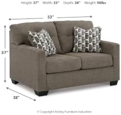 Signature Design by Ashley Mahoney 2-Seater Loveseat, Chocolate Brown - Image 6