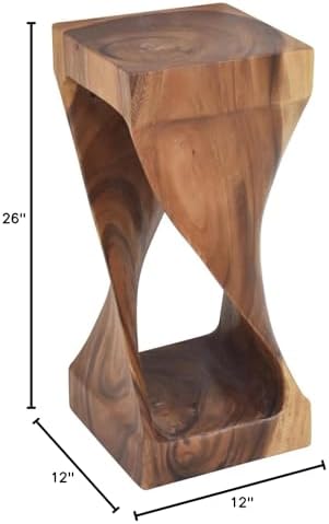 Steve Silver Furniture Solona Solid Wood Side Table, Acacia Whimsical Carved - Image 3