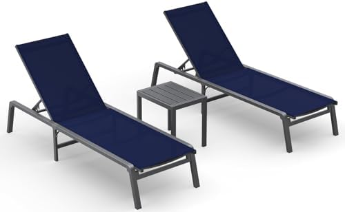 Ciokea Aluminum Foldable Lounge Chairs Set of 2 by CIOKEA
