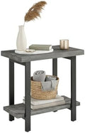 Alaterre Furniture Pomona Solid Wood 2-Tier End Table, Slate Grey by AlaterreFurniture