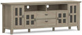 SIMPLIHOME Artisan 72" Wide Solid Wood TV Stand in Distressed Grey by SimpliHome