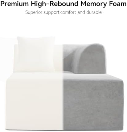 140''Oversized Cloud Velvet Curved Sectional Couch, Boneless Couch - Image 4