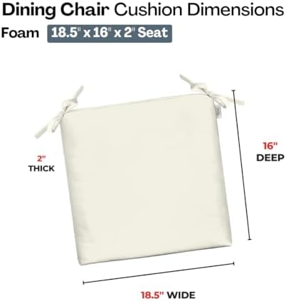 RSH DECOR: Sunbrella Foam Chair Cushions Set of 2 | 18.5" x 16" x 2" | - Image 3