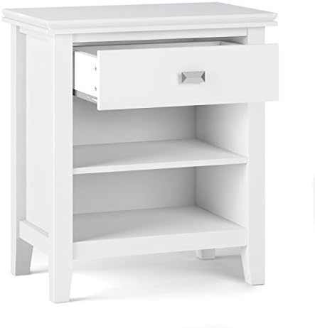 SIMPLIHOME Artisan 24" Wide Solid Wood Bedside Table in White - Image 4