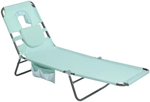 SUNNYFEEL Lay Flat Tanning Chair, Face Down Lounger, 5-Position Reclining by SunnyFeelCamping