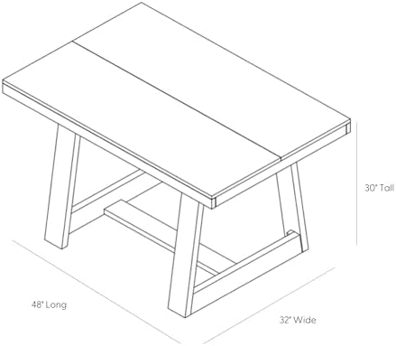 Plank+Beam Classic 48 Inch Dining Table, Rectangular, Pecan Wirebrush - Image 2