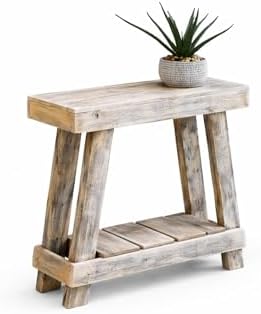 Doug and Cristy Designs Luxe Aztec A-Frame Natural Accent Side Table, Reclaimed by DougandCristyDesigns