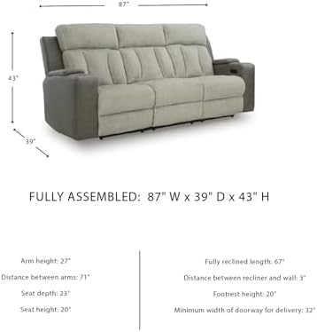 Signature Design by Ashley Power Reclining Sofa - Image 3