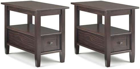 SIMPLIHOME Warm Shaker 14" Side Tables in Brunette Brown by SimpliHome