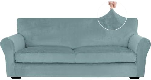 XINEAGE 3-Piece Velvet Sofa Cover, Couch Covers by XINEAGE