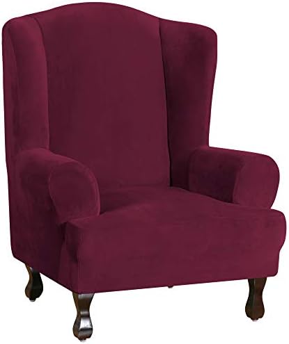 Turquoize Wing Chair Slipcover Velvet Armchair Chair Slipcovers Ultra Soft by Turquoize