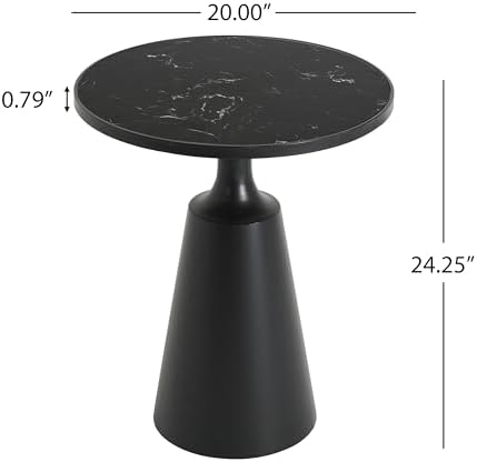 Merax 20" Modern Round Iron Side Table - Image 2