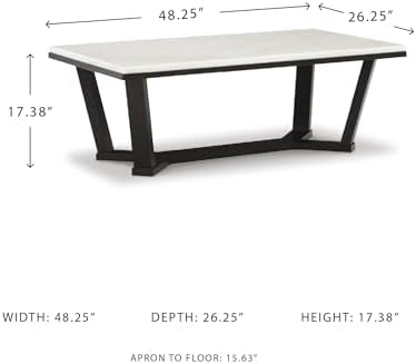 Signature Design by Ashley Fostead Coffee Table, Natural White Marble - Image 3