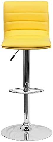 Flash Furniture Vincent 2 Pack Modern Yellow Vinyl Adjustable Bar Stool - Image 5