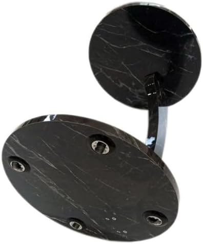 C Shaped End Table for Couch Small Places, Faux Marble Black Space Saver Round - Image 5