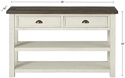 Martin Svensson Home Monterey Solid Wood Sofa Console Table, Cream & Brown - Image 3