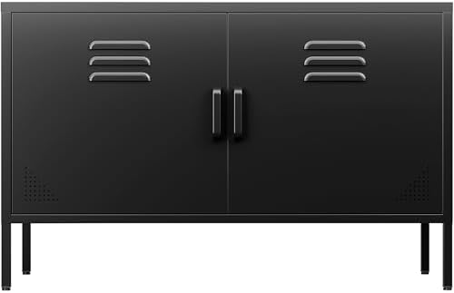 SISESOL Black Metal Storage Cabinet - Image 3