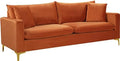 Meridian Furniture 633Cognac-S Naomi Collection Modern | Contemporary Velvet by Unknown