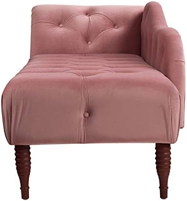 Jennifer Taylor Home Samuel Tufted Roll Arm Chaise Lounge, Ash Rose Pink Velvet - Image 4