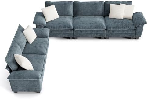 PHI VILLA 2-Piece Modular Loveseat Couch & 3-Seat Sectional Sofa Set by PHIVILLA