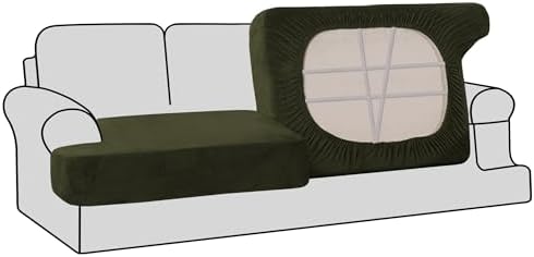 H.VERSAILTEX Stretch Velvet 2 Piece T Cushion Sofa Slipcovers by HVERSAILTEX