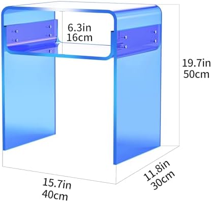 Clear Acrylic End Table 2-Tier Bedside nightstand - Image 3