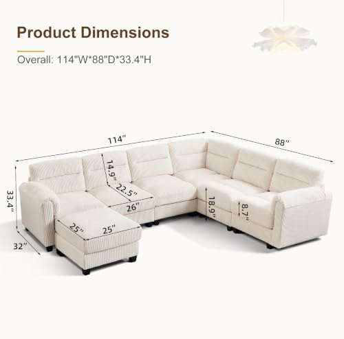 HAOMARKETS 115" Modular Sectional Sofa Couch - Image 2