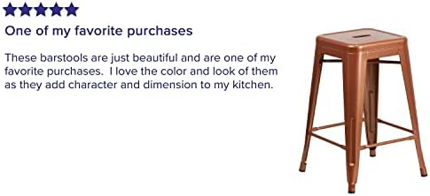 Flash Furniture Kai Commercial Grade 4 Pack 24" High Backless Copper - Image 5