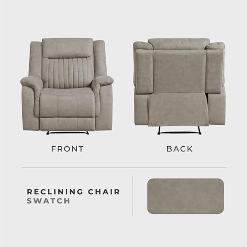 Lexicon Polished Microfiber Wall Hugger Manual Reclining Chair - Image 6